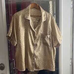 Jenni Intimates Women’s Sexy Shirt/Shorts Tan Leopard Size 4XL